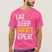 T-shirt Eat Sleep Karate Répéter Karate Fighter (Devant)