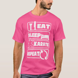 T-shirt Eat Sleep Karate Répétition Design Karate