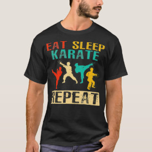 T-shirt Eat Sleep Karate Répétition Retro Design Arts mart