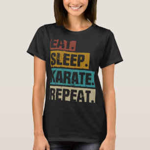 T-shirt Eat Sleep Karate Répétition Retro Vintage Martial