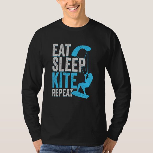 T-shirt Eat Sleep Kite Repeat for a Kitesurfer (Devant)