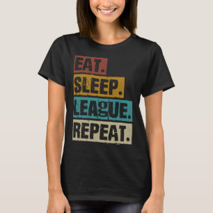 T-shirt Eat Sleep League Répéter Vintage Joueur de jeu vid