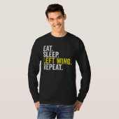 T-shirt Eat Sleep Left Wing Repeat Rugby Winger (Devant entier)
