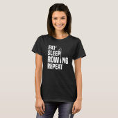 T-shirt Eat Sleep Loves Rowing Repeat Rowing Boat (Devant entier)