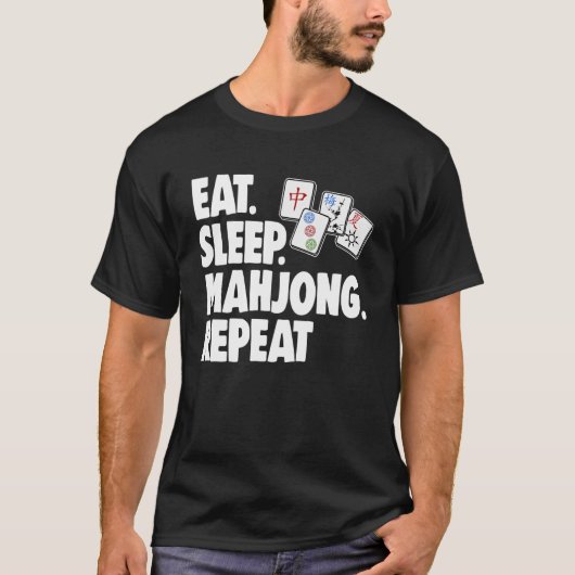T-shirt Eat Sleep Mahjong Répéter le jeu Femmes (Devant)