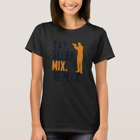 T-shirt Eat Sleep Mix Repeat Bartender Mixologist Barmann (Devant)