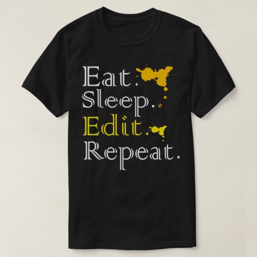 T-shirt Eat Sleep Modifier répéter (Design devant)