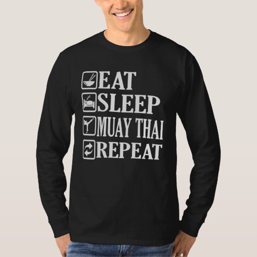 T-shirt Eat Sleep Muay Thai Repeat (Devant)