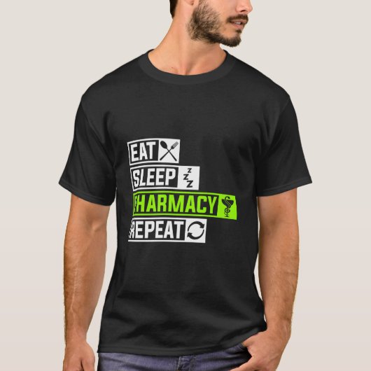T-shirt Eat Sleep Pharmacy Repeat Profession Doc Doctor Sl (Devant)