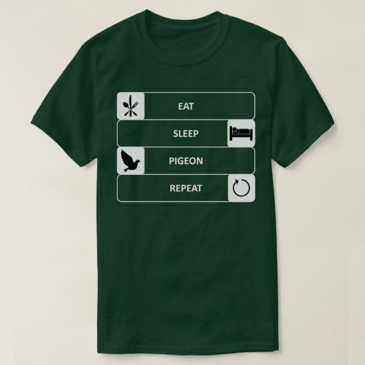 T-shirt Eat Sleep Pigeon Repeat 2 (Design devant)