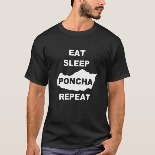 T-shirt Eat Sleep Poncha Repeat Madeira Traditional Drink (Devant)