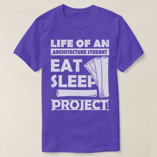 T-shirt Eat Sleep Project Architecture Cadeau Étudiant (Design devant)