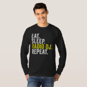 T-shirt Eat Sleep Radio DJ Repeat  Disc Jockey (Devant entier)