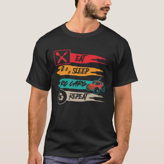 T-shirt Eat Sleep RC Cars Repeat RC Car (Devant)