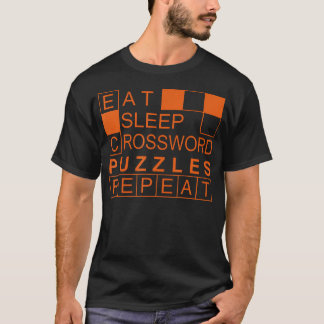 T-shirt Eat Sleep Repeat Crossword Puzzles Funny Word Puzz