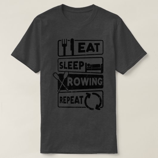 T-shirt Eat Sleep Repeat Design Crew Rowing (Design devant)