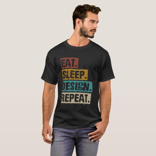 T-shirt Eat Sleep Répéter l'architecture Graphic Designer (Devant entier)