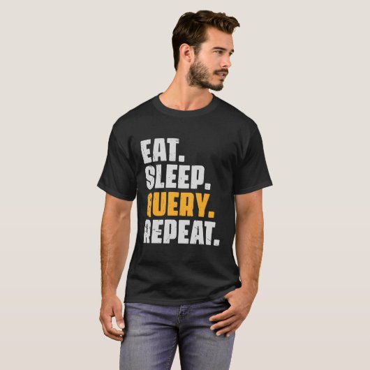 T-shirt Eat Sleep Requête Répéter Computer Coding Database (Devant entier)