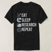 T-shirt Eat Sleep Research Répéter Retro Grunge Funny Text (Design devant)
