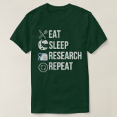 T-shirt Eat Sleep Research Répéter Retro Grunge Funny Text (Design devant)