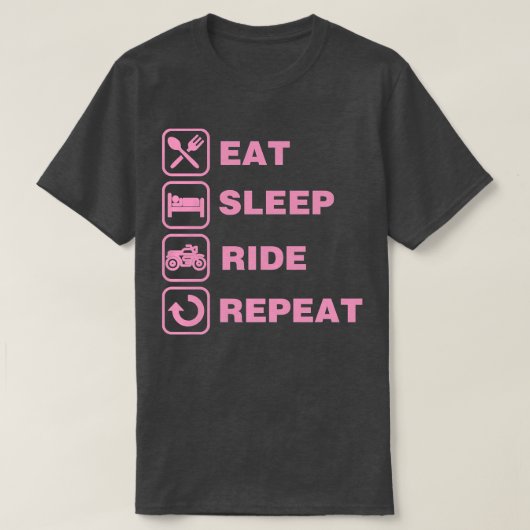 T-shirt Eat Sleep Ride Repeat Motorcycle Biker (Design devant)