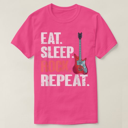 T-shirt Eat Sleep Rock RepeatElectronic Rock Guitar 674 (Design devant)