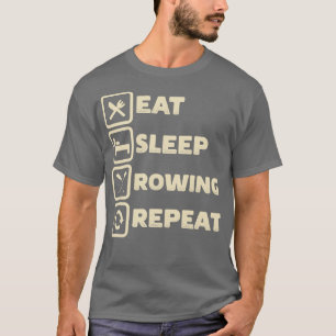 T-shirt Eat Sleep Rowing Repeat Funny Pontooning Boating R