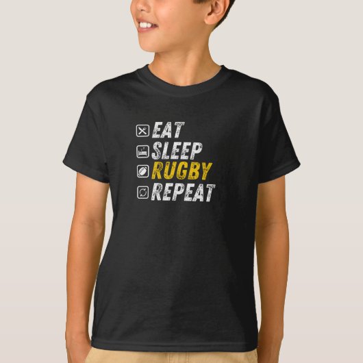 T-shirt Eat Sleep Rugby - Funny Rugby Cadeau (Devant)