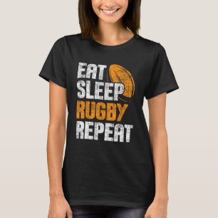 T-shirt Eat Sleep Rugby Repeat - Joueur de rugby Sports en