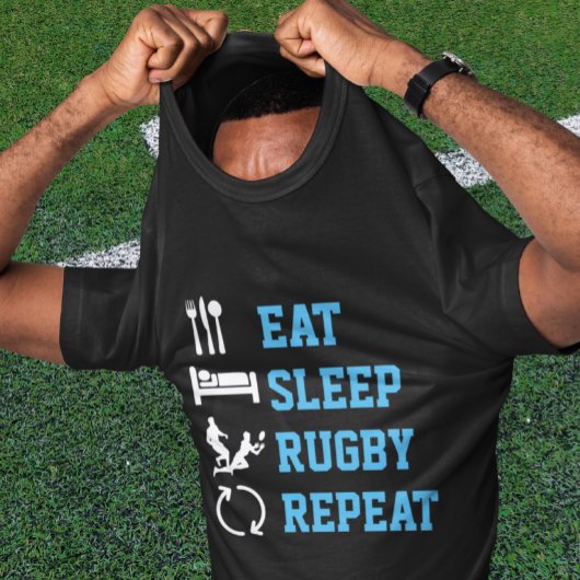 T-shirt Eat Sleep Rugby Répéter Sport Dark Version