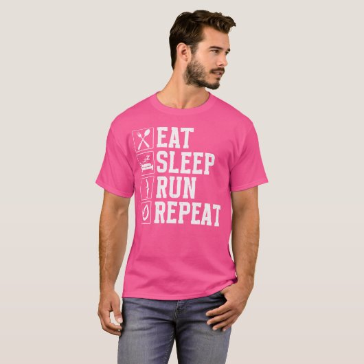 T-shirt Eat Sleep Run Repeat Funny Running Runner (Devant entier)