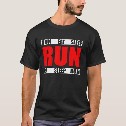 T-shirt Eat Sleep Run Répéter Funny Runner Quote (Devant)