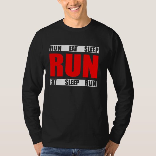 T-shirt Eat Sleep Run Répéter Funny Runner Quote (Devant)