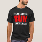 T-shirt Eat Sleep Run Répéter Funny Runner Quote (Devant)