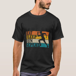 T-shirt Eat Sleep Run Répéter Marathon Runner Sprin