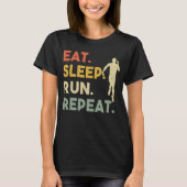 T-shirt Eat Sleep Run Répéter Retro Runner Training Outdoo (Devant)