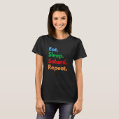 T-shirt Eat Sleep Salami Repeat for Salami Lovers (Devant entier)