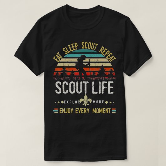 T-shirt Eat Sleep Scout Repeat (Design devant)