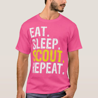 T-shirt Eat Sleep Scout Répéter Cadeau Camping Backpacking