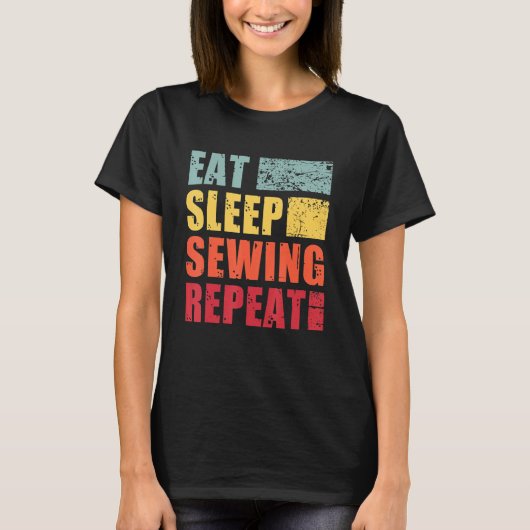T-shirt Eat Sleep Sewing Repeat (Devant)