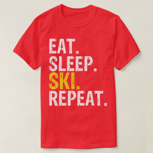 T-shirt Eat Sleep Ski Repeat Gift Skiing  (Design devant)