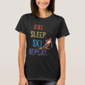 T-shirt Eat Sleep Ski Repeat Ski (Devant)