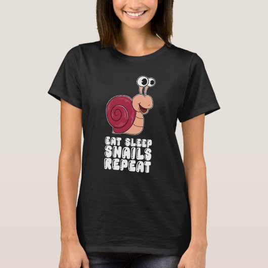 T-shirt Eat Sleep Snails Repeat (Devant)