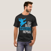 T-shirt Eat Sleep Snowboard Repeat Funny Winter (Devant entier)