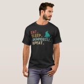 T-shirt Eat Sleep Snowmobile Repeat Retro snowmobile (Devant entier)