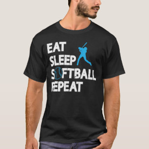 T-shirt Eat Sleep Softball Répéter Softball Jeu Softball P