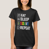 T-shirt Eat Sleep Solve Repeat Cube Puzzle Speed Cubing (Devant)