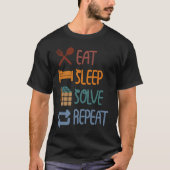 T-shirt Eat Sleep Solve Repeat  Solve Cube Puzzle Fun  2 (Devant)
