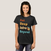 T-shirt Eat Sleep Solve Repeat  Solve Cube Puzzle Fun  6 (Devant entier)
