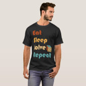 T-shirt Eat Sleep Solve Repeat  Solve Cube Puzzle Fun  6 (Devant entier)